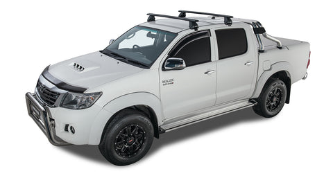 Vortex 2500 Black 2 Bar Roof Rack (Clamp Mount) - Toyota Hilux 2005-2015